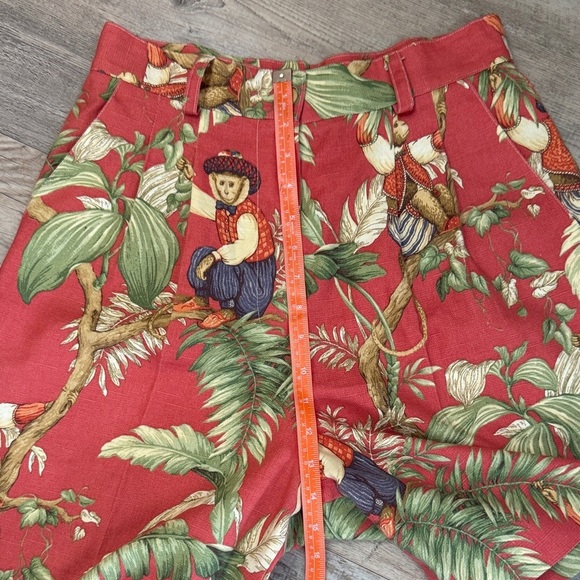 Chris Kellogg Tropical Red Monkey Print Men's Shorts size 6 - Picture 5 of 8